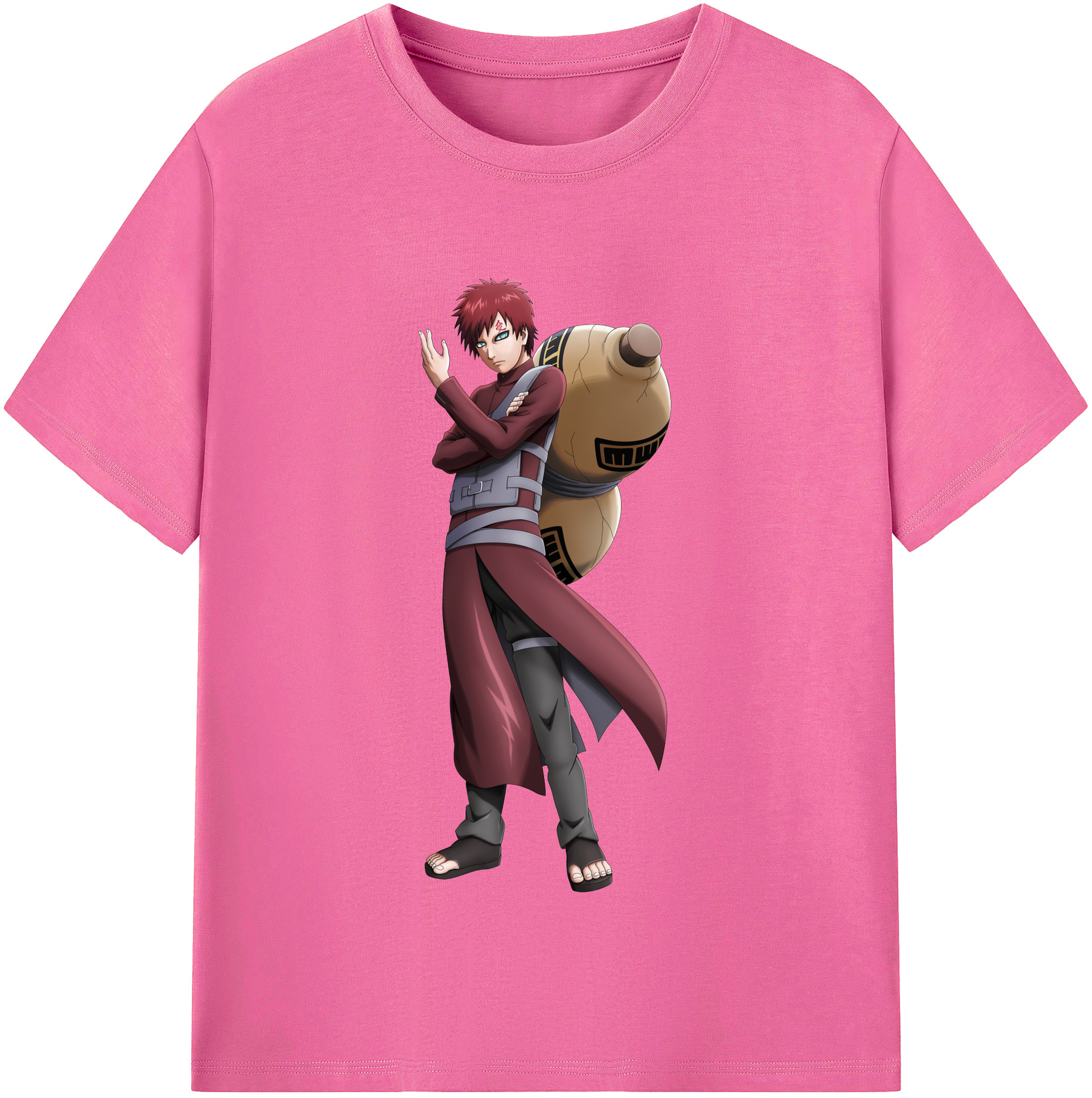 （画像用） NARUTO -ナルト- ガアラ Gaara レディースカジュアルプリントTシャツ（綿100％）